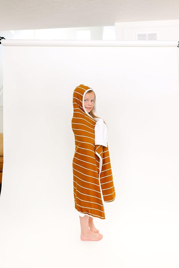 Copper Pearl Hooded Bath Towels Premium Knit/Terry Cloth Toddler Towels with Hood, Pockets, and Cool Designs - Great to Gift and Make Bath Time Fun - Big Kids Hooded Towel, Camel