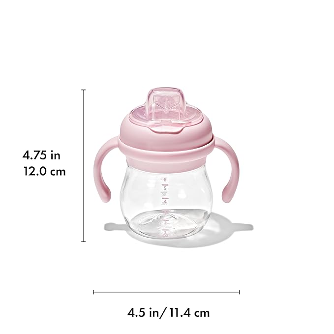 OXO Tot Transitions Soft Spout Sippy Cup with Removable Handles - 6 oz. - Blossom