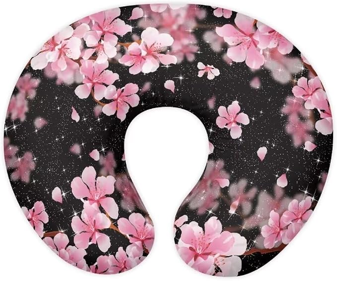 Nursing Pillow Cover for Baby Girl, Soft Breastfeeding Pillow Slipcover, Newborn Feeding Pillow Cover, Cherry Blossom