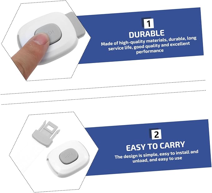Vaguelly 4pcs Childproof Cabinet Latches Safety Lock for Proofing Cabinet Door Locks Sturdy Craftsmanship Easy to Use