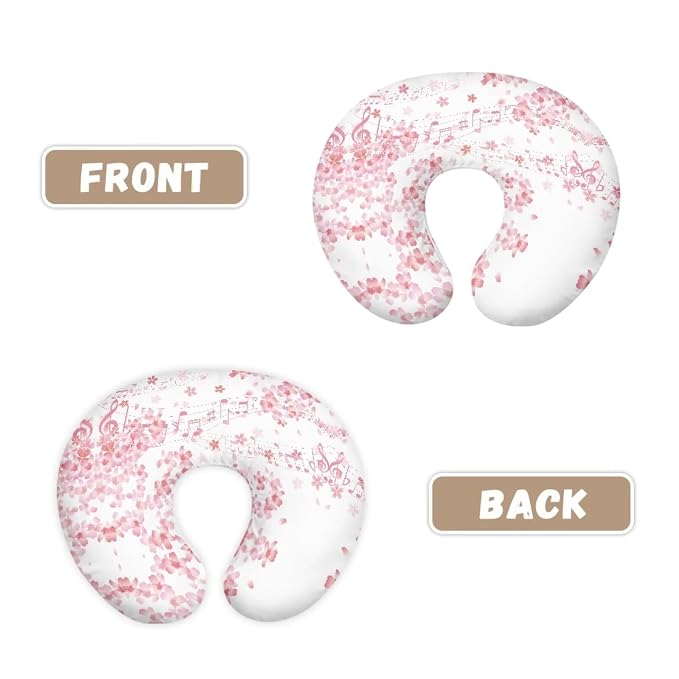 Music Sakura Nursing Pillow Cover for Breastfeeding Pillow, Ultra Soft and Cozy Nursing Pillow Slipcovers Good Choice for Mom or Baby