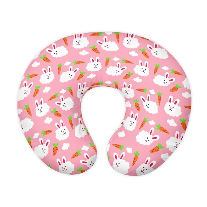 Rabbit Nursing Pillow Support Cover Soft Breathable Fabric Pillow Slipcover Case for Breastfeeding and Bottle Feeding Pillows, Baby Boys & Girls Shower Gift