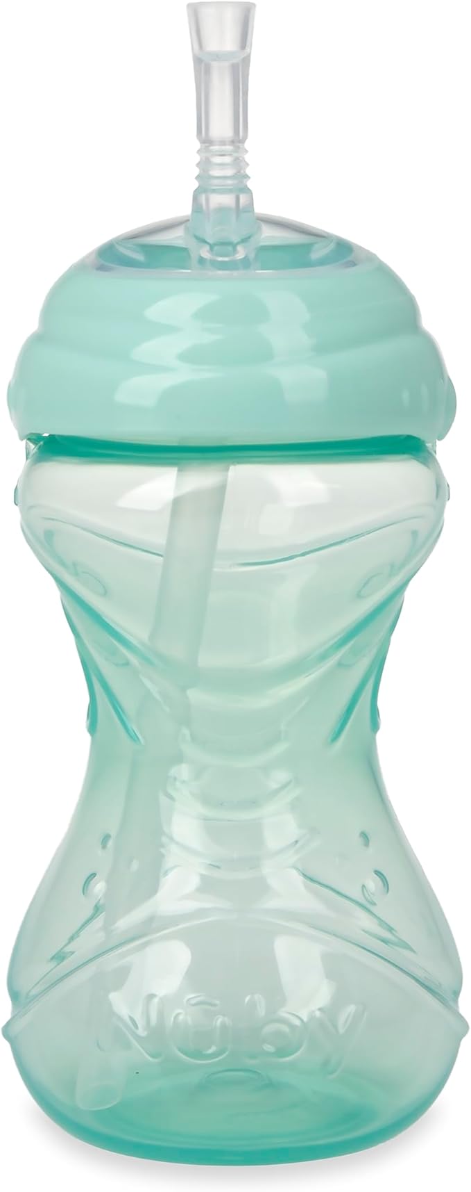 Nuby 3 Piece No-Spill Easy Grip Cup with Flex Straw, Clik It Lock Feature, Neutral, 10 Ounce