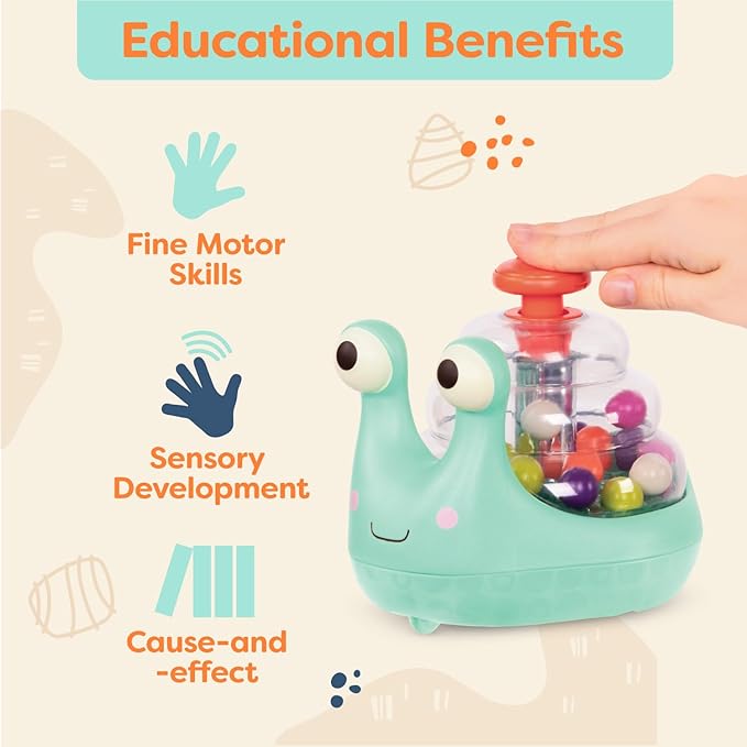 B. toys ??Light Up Snail Ball PopperBaby Toy with Glowing Effects & Easy??Grip Handle ??Interactive Educational Toy for Motor Skills Development ??Colorful Baby Toys for 10+ Months