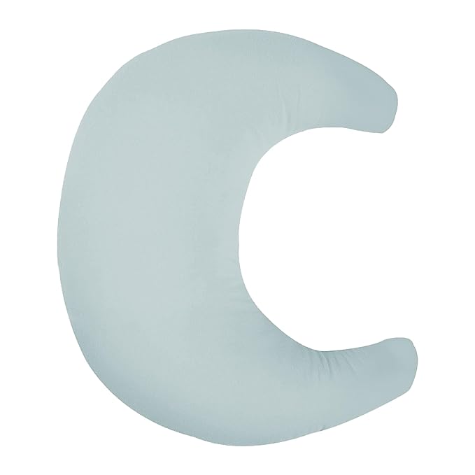 Organic Nursing Pillow (New 2025 Design) | Bottle & Breastfeeding Pillow with Organic Cotton Cover & Fiberfill, Machine Washable Feeding Pillow, Newborn Essentials Must Haves (Bluebell) - v2