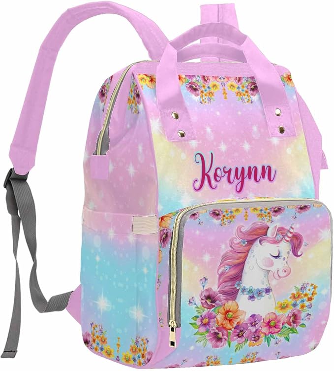 MyPupSocks Custom Diaper Bag Backpack with Personalized Name - Lovably Yours, New Mom and Precious Newborn Daughter Granddaughter