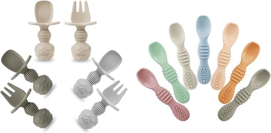 PandaEar Silicone Baby Spoons and Fork Feeding Set
