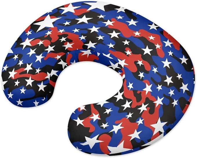 Camo Star Nursing Pillow and Positioner Detachable Newborn Original Breastfeeding Slipcover Case Soft Head Support Protector Cushion Essential with Hidden Zipper Easy Care