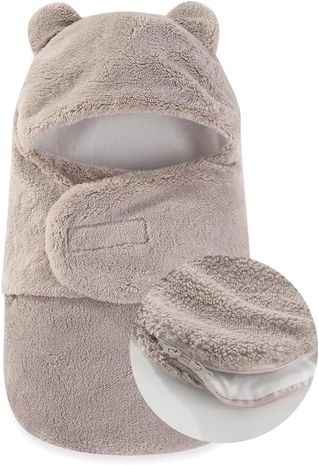 AiWMGL Baby Winter Fleece Swaddle Blanket 0-3 Months Boys Girls Warm Adjustable Newborn Swaddling Wrap Soft Plush Sleeping Sacks