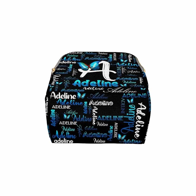 InterestPrint Personalized Diaper Bag with Name Custom Blue Butterfly Monogram Diapering Bags Customized Signature Mommy Nappy Bag Fashion Backpack Shoulder Bag Casual Daypack Bag for Travel Outside