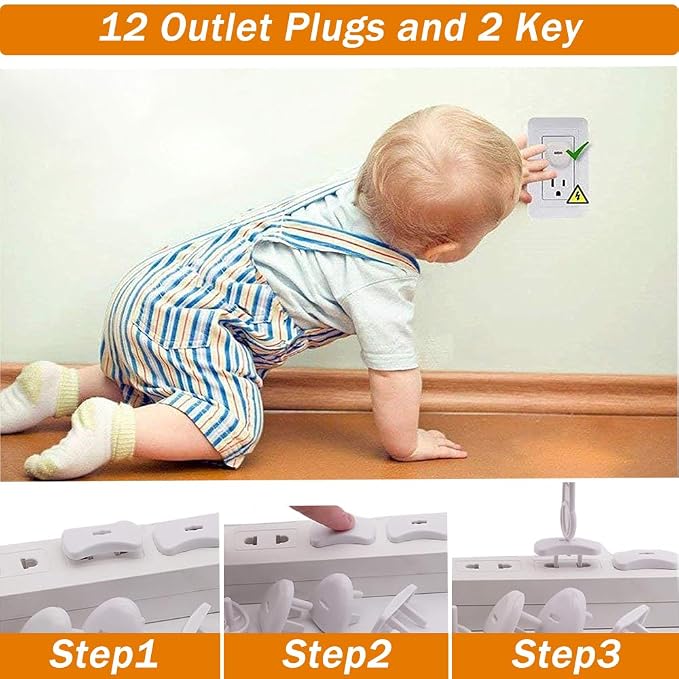 Baby Proofing Kit (58 Pack) + Hidden Magnetic Cabinet Locks (12 Pack)