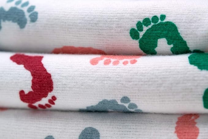 PILL THING Baby Hospital Receiving Swaddle Blankets for Newborn Babies - Original Baby Footprint Design Breathable 100% Cotton - Durable Hospital Quality - Generous Size- (Baby Feet, 25 Pack)