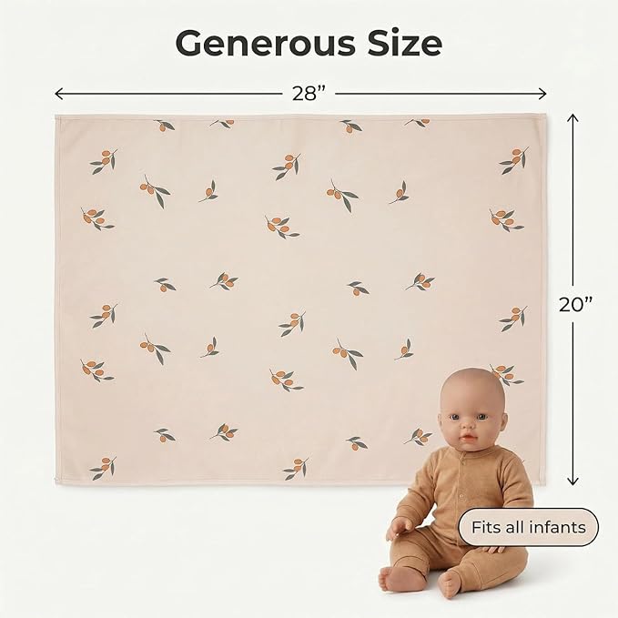 Vegan Leather Baby Changing Mat - Wipeable Portable Changing Pad, Foldable Travel Changing Mat for Baby, Newborns Toddlers Shower Gifts (Branch,20"*28")