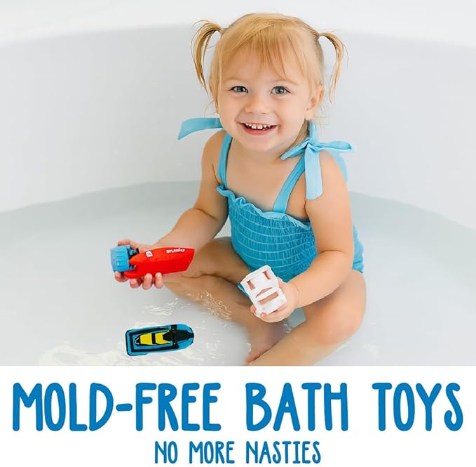 SplashEZ Bath Toy Boats for Toddlers, Mold Free Boat Bath Toys for Kids & Toddlers, No Hole for Water Floating Ships for Bathtub, Pool, Shower for Boys & Girls, 3-Pack: Jet Ski Yacht Catamaran