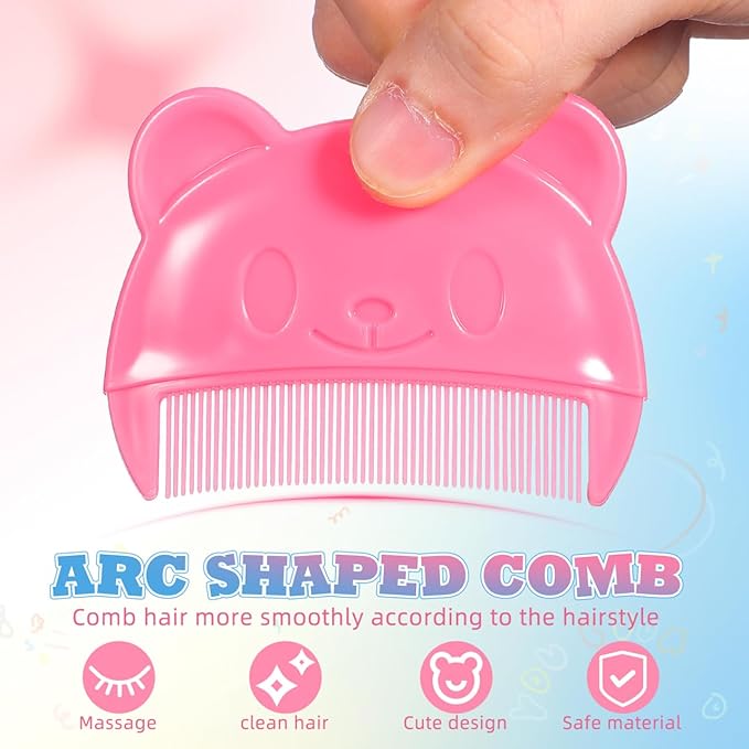 SEWACC 2pcs Baby Hair Combs Cute Bear Shape Plastic Baby Comb for Cradle Cap Removal Bath Brush for Newborns Toddlers