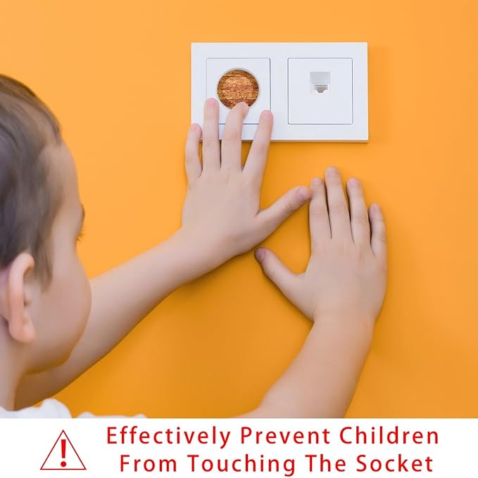 Pine Flooring Boards Texture Outlet Covers Baby Proofing Child Proof Plug Covers for Electrical Outlets Easy Install Outlet Plug Covers