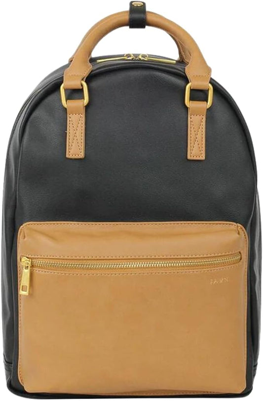 FAWN DESIGN Diaper Pack (Classic Backpack with Contemporary Diaper Bag Features) (Black/Tan)