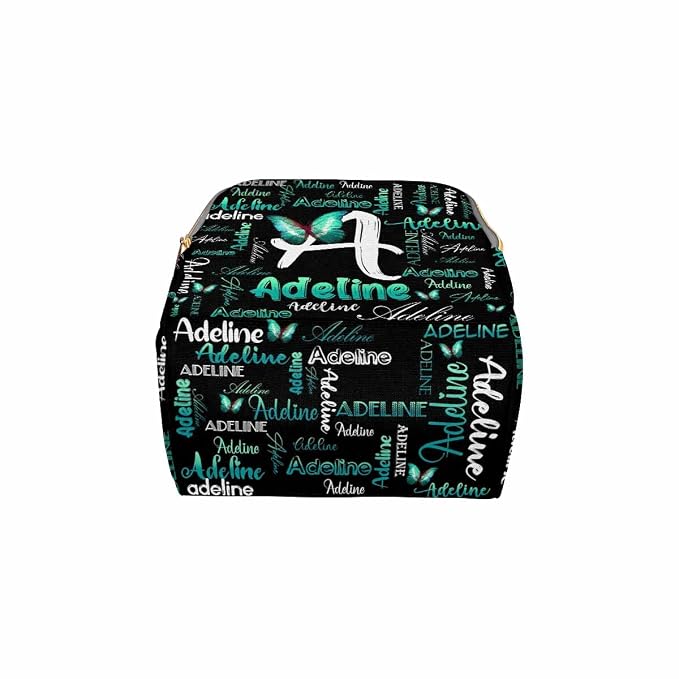 InterestPrint Personalized Diaper Bag with Name Custom Blue Green Butterfly Monogram Diaper Bag Customized Logo Text Shoulder Bag Nursing Bags Casual Daypack Bag for Sister BFF Shopping Present