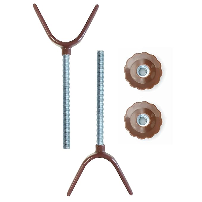 Baby Gate Banister Adapter Y-Spindle Rods - M8 (8mm) Replacement Bolt Part for Pressure Mounted Baby and Pet Safety Stair Gates, Extra Long Wall Mounting Screws Rod & Bolts (Y-Brown-2 Pack)