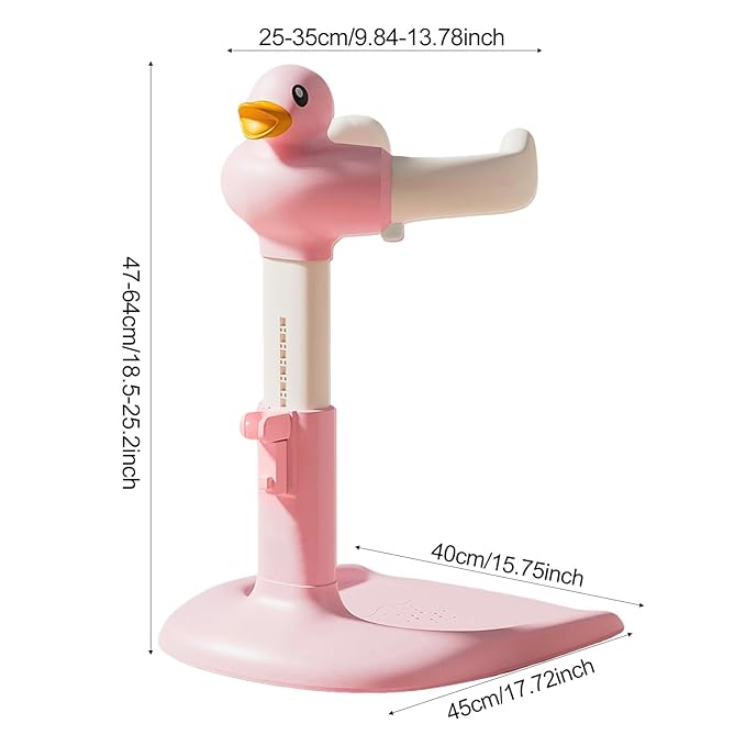 Adjustable Baby Shower Stand with Anti-Slip Base,Bath Shower Standing Support Stand,Portable Bath Helper Bath Support for Infants Portable Bath Helper for Baby 8-24 Months (Green-E)