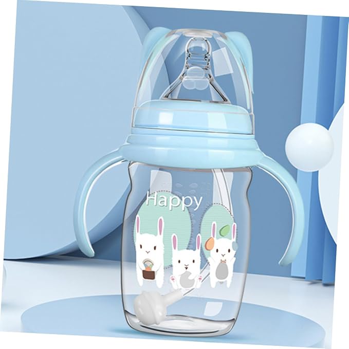 GARVALON 1pc Leak Boy Girl Water Cup Straw Feeding Bottle for Plastic Design Comfortable to Hold Handle Knight for Independent Drinking