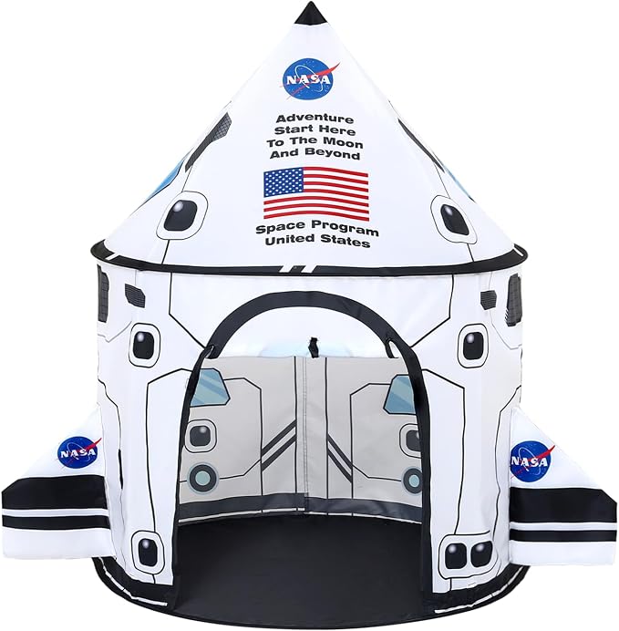 Rocket Ship Play Tent Kids Play Tents Cute Space Tent Indoor Outdoor Spaceship with Wing
