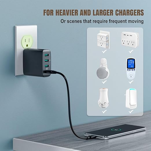 Lenink Loose Outlet Plug Fix, Glow in Dark, 12 Pack Plastic Snug Socket Secured, Outlet Tightener Insert, with Back Adhesive
