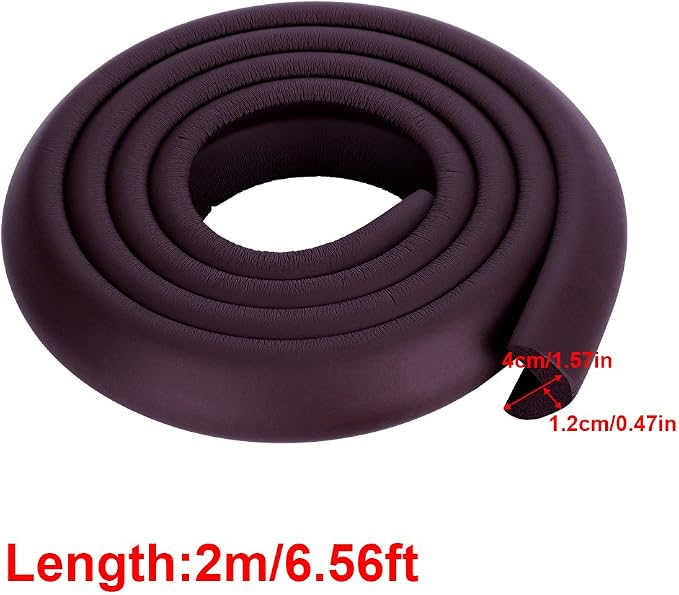 Kids Baby Safety Rubber Bumper Strip Corner and Guards Protector Child Proofing Premium Childproofing Protector (Coffee)