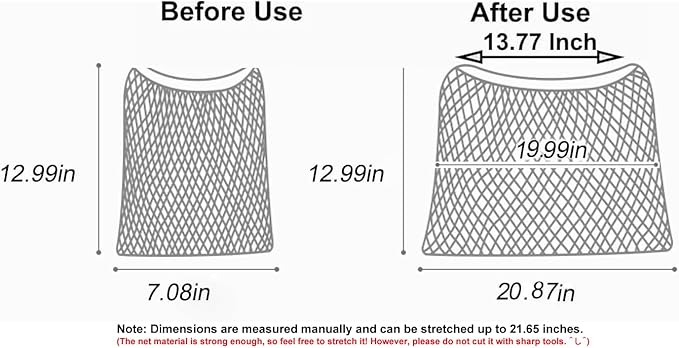 2-in-1 Universal Stroller Organizer & Golf Cart Mesh Bag, Stretchy 300D Polyester Hanging Storage Bag with Adjustable Velcro, for Baby Diaper Toys Snacks Golf Accessories