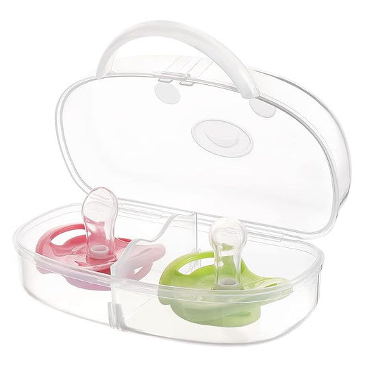Accmor Pacifier Case, Pacifier Container Can Storage 2 Pacifiers, Baby Pacifier Holder Case for Travel, BPA Free,Transparent