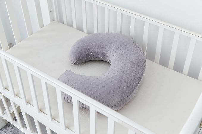 Dots Nursing Pillow Cover, Case Plush Breathable Breastfeeding Pillow Slipcover Fits Nursing Pillow, Super Soft Snug Positioners for Baby Boy Baby Girl (Rose Gray)