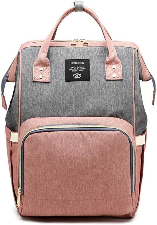 Diaper Bag Backpack for Mom Dad, Maternity Changing Bag Diaper Backpack with Stroller Straps(USB-pink)