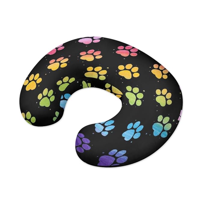 Forchrinse Rainbow Dog Paw Print Nursing Pillow Cover for Baby Girls Boys,Soft Stretch Nursing Pillow Cover Slipcover for Breastfeeding