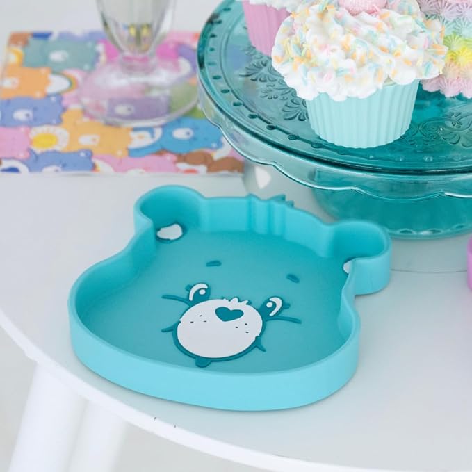 Care Bears Wish Bear Silicone Suction Plate BPA-Free Food-Grade Silicone Baby Plate | Strong Suction for Babies & Toddlers | Dishwasher Safe | Baby-Led Weaning