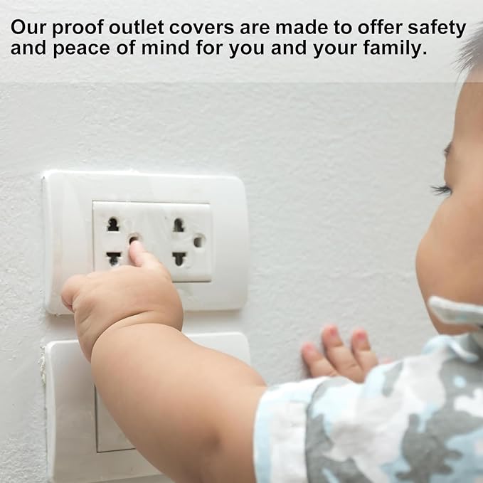 MECCANIXITY 12 Pack Outlet Covers Proofing, Plug Covers Easy Installation Electric Plug Protectors Safety Socket Cover Plugs Protector White