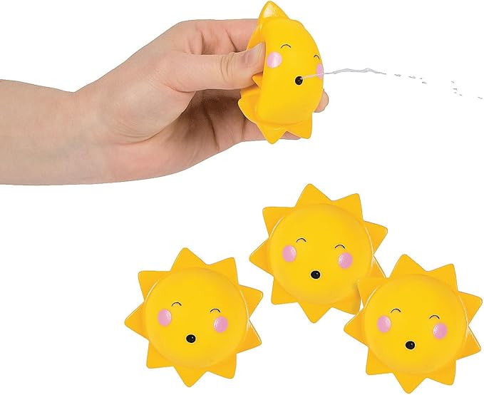 Fun Express You Are My Sunshine Squirts Bath Toys for Kids Ages 1-3 - Baby Bath Toys 12 Pack Bulk Party Favors for Toddler Birthday | Pool Toys Water Toys for Summer Fun | Bathtub Tub Toys for Babies