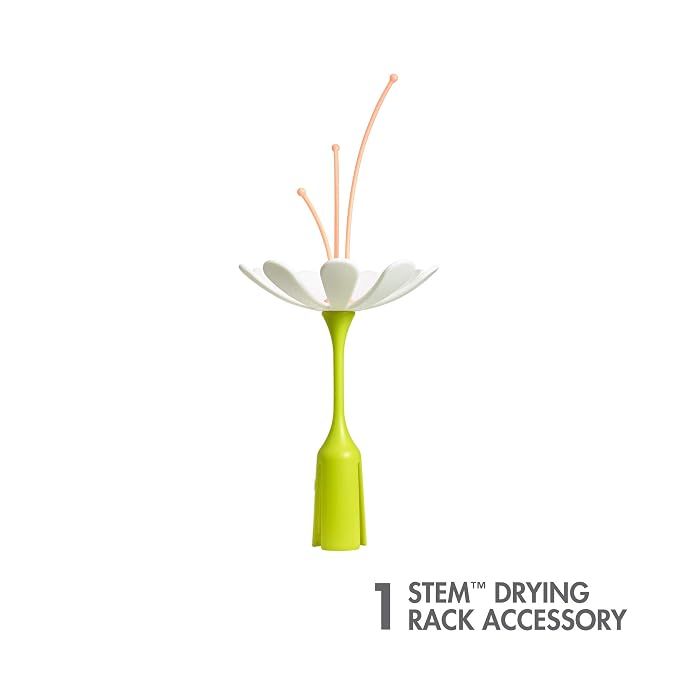 Boon Stem Drying Rack Accessory, White & Peach