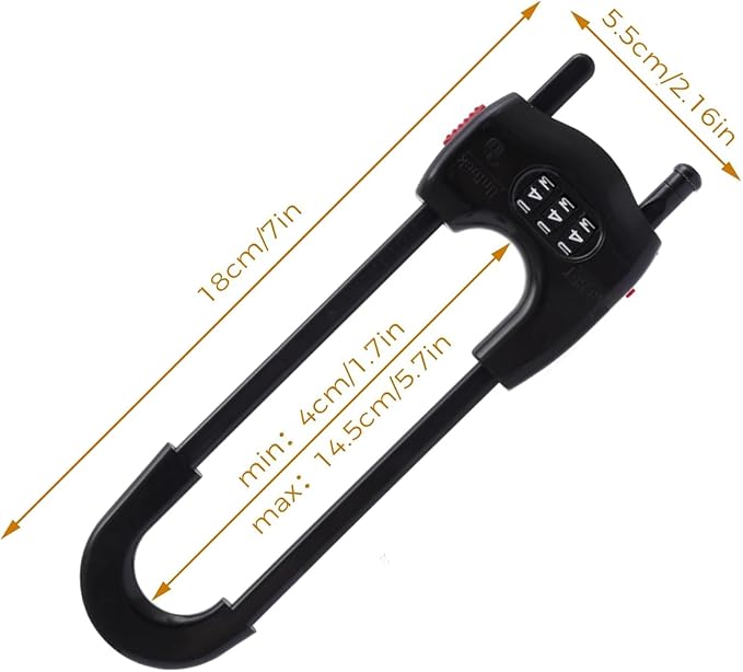 Upgrade 4 Packs Sliding Cabinet Locks, Baby Proofing U-Shaped Child Safety Latches ，Childproof Latches for Knobs, Handles on Kitchen Doors and Home Drawers Closet (Black, 4)