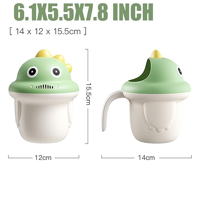 Rinse Shampoo Rinser Baby Rinse Cup Baby Bath Rinser Wash Hair Cup by Protecting Infant Eyes (Green)