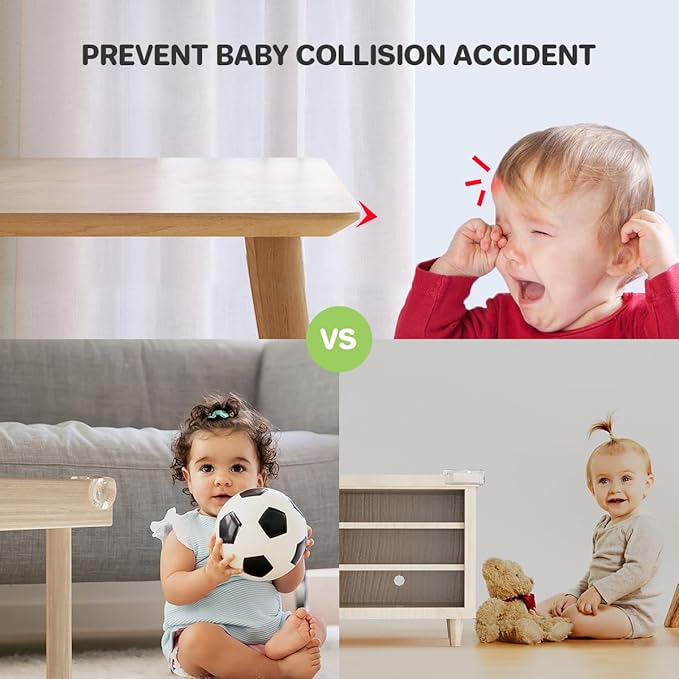 30 Pack Clear Baby Corner Protectors, L-Shaped & Spherical Furniture Edge Guards for Baby Proofing Soft PVC Table Corner Covers for Safety on Tables, Cabinets, Shelves ??Childproof Bumpers for Home