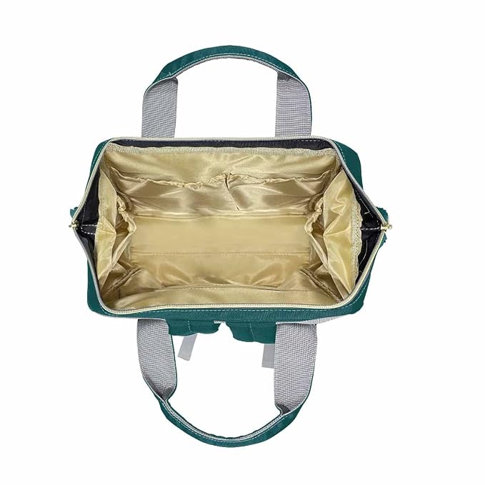 InterestPrint Custom Name Diaper Bag Personalized Dark Green Gradient Logo Text Nappy Bags Customized Signature Diapering Bag Casual Daypack Travel Backpack Shoulder Bag for Hiking Camping Work