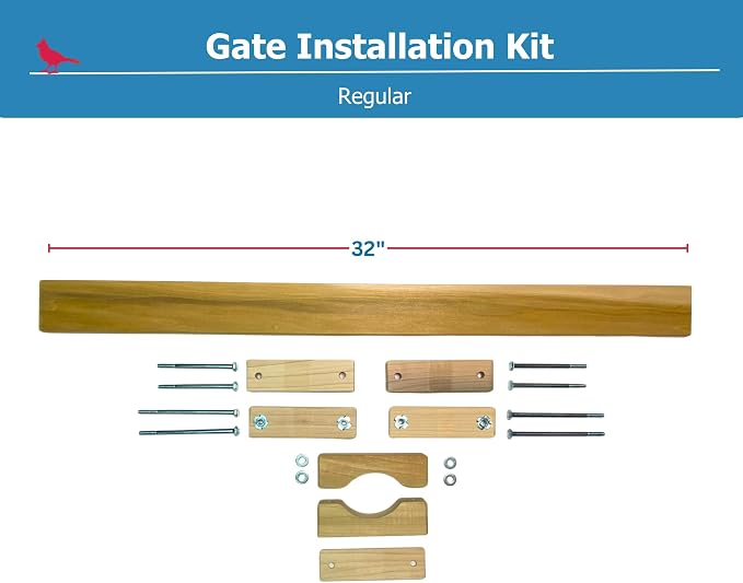 Cardinal Gates Gate Installation Kit - 32 Inch Stairway Banister Clamp - Hole & Adhesive Free - Fits Round or Square Profiles - Compatible with Hardware & Pressure Mounted Gates - Made in USA