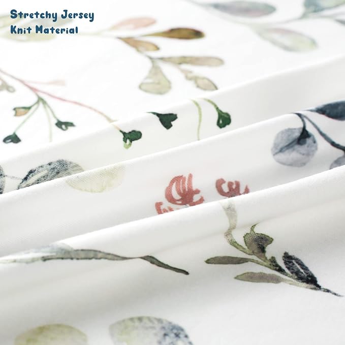 GRSSDER Baby Blankets Super Soft Jersey Knit Swaddle Blanket for Baby Girls and Boys, Double Layer Receiving Blankets 34 x 44 Inches Extra Large for Baby Show Gift, Watercolor Leaves