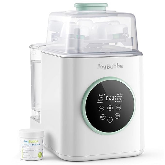 Bottle Wash, Sterilizer and Dryer, Modular Nesting Space-Saving Design, 4-Bottle Capacity, 9-in-1 Compact Wash & Sterilizer for Baby Bottles, Breast Pump Parts & Newborn Essentials