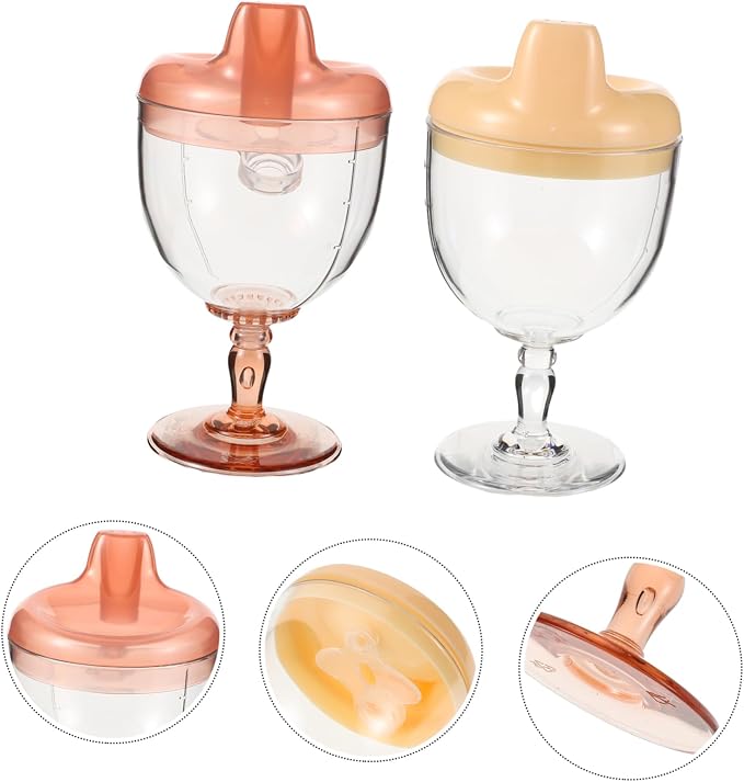 BESPORTBLE 2pcs Boy Girl Cups Straw Cup Boy Girl Open Drinking for Water Bottles Milk Water Training for Plastic
