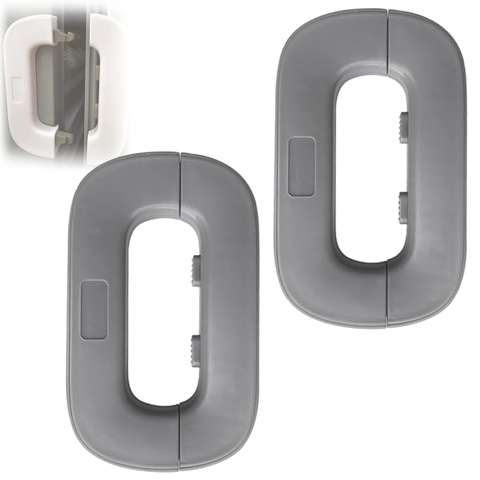 Self-Adhesive Fridge Lock Latch System, Fridge Lock, Refrigerator Lock for Kids, Multifunctional Anti-Pinch Cabinet Door Lock, for Prevent Protect Children Search The Refrigerators (Grey2Pcs)