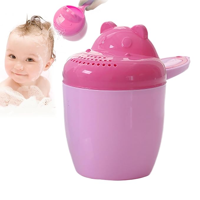 Child Bath Rinse - Children Cartoon Bucket, Safe Shampoo Pourer, Hair Washing Cup, Shower Bathing Time Accessory, Kids Bathtub Bathroom Tool, Daily Fun Bath Necessary 8.27x6.3x4.13 Inches