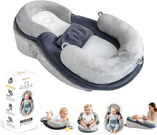 Baby Feeding Pillow, Anti Overflow Breast Feeding Pillow, Baby Lounger & Tummy Time Mat, Detachable Design