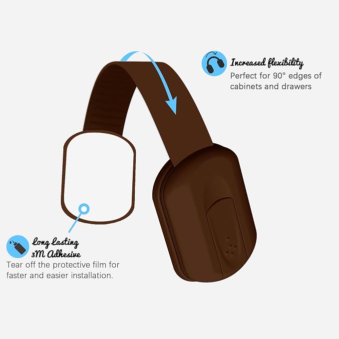 Cabinet Locks Provide Effective Baby Proofing - No Screws and Magnets Required Multi-purpose Suitable for Furniture Ovens Drawers Kitchens Toilet Seats (C - Brown, 1 pack of 10)