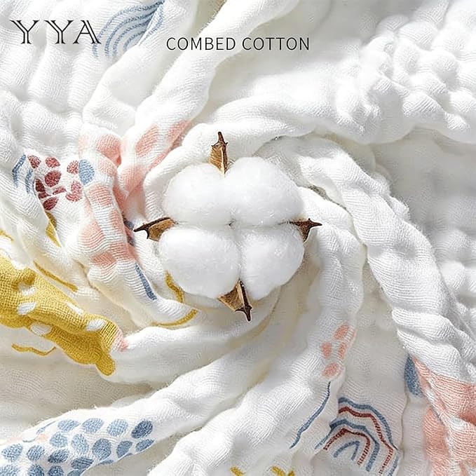 YYA Baby Swaddle Blankets for Newborn, Breathable Soft Receiving Blanket, Large 43 x 43 inches Swaddle Wrap Burping Clothes, Essentials Infant Shower Items
